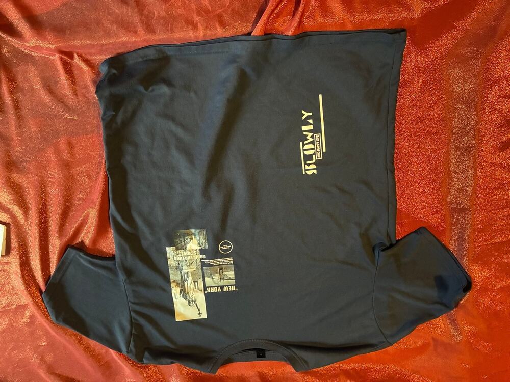 Manfinity Graphic T-Shirt Mens XL Black New York Photo Collage Crew Tee Retro